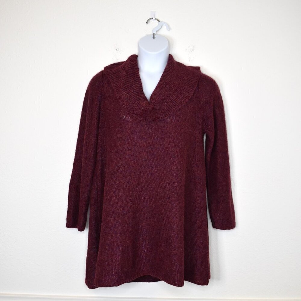 Modcloth Sweater Sz 1X Cowl Neck Metallic Wool Blend Party Christmas Holiday